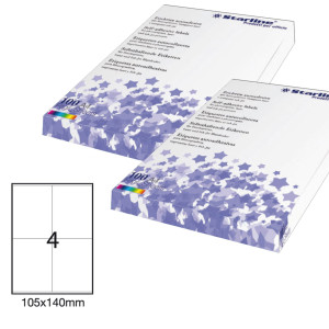 ETICHETTA ADESIVA BIANCA 100FG A4 105X140MM (4ET/FG STARLINE COD. X210ODC505