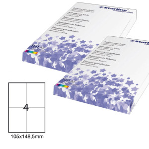 ETICHETTA ADESIVA BIANCA 100FG A4 105X148,5MM (4ET/FG STARLINE COD. X210ODC519