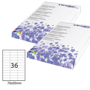 ETICHETTA ADESIVA BIANCA 100FG A4 70X25MM (36ET/FG STARLINE COD. X210ODC506