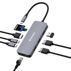 VERBATIM USB-C PRO MULTIPORT HUB 9 PORT CMH-09 COD. 32152