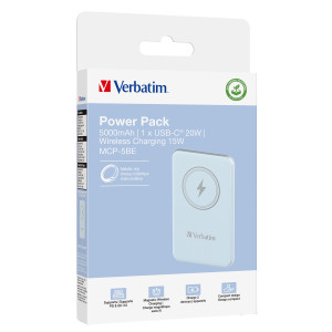 POWER BANK WIRELESS MAGNETICO 5000 MAH BLU_ VERBATIM COD. 32242
