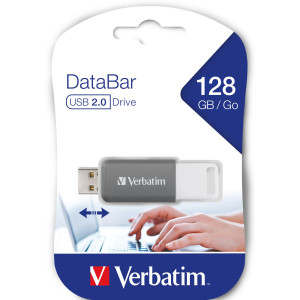 VERBATIM V DATABAR USB 2.0 DRIVE GRIGIO 128GB COD. 49456