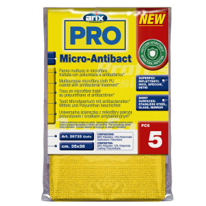 CONF 5 PANNI MULTIUSO MICRO-ANTIBACT 35X38CM GIALLO ARIX COD. 3 28732
