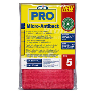 CONF 5 PANNI MULTIUSO MICRO-ANTIBACT 35X38CM ROSA ARIX COD. 3 28733
