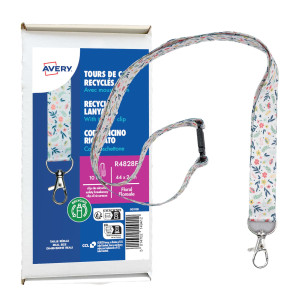 CONF. 10 CORDONCINO RICICLATO FANTASIA FLOREALE 440X20MM, RPET AVERY COD. R4828F