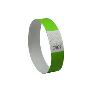CONF. 500 BRACCIALETTI IDENTIFICATIVI IN TYVEKÂ® VERDE FLUO 256X19MM (10ET/FG 50F COD. TYVGN-50
