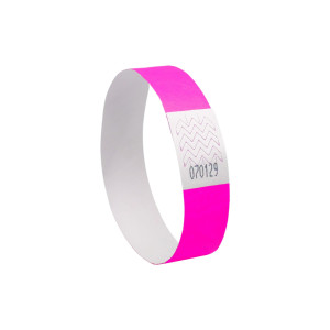 CONF. 500 BRACCIALETTI IDENTIFICATIVI IN TYVEKÂ® ROSA FLUO 256X19MM (10ET/FG 50FG COD. TYVPK-50