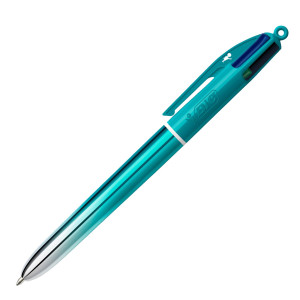 SCATOLA 12 PENNA SFERA A SCATTO 4 COLORI SMOOTH FUSTO VERDE ACQUA 1.0MM BICÂ® COD. 524092