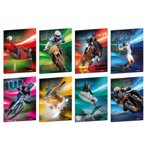 MAXIQUADERNO A4 20FG+1 80GR RIGO DI 1A SPORT EMOTIONS BLASETTI COD. 8955 CONFEZIONE DA 10