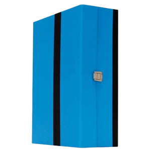 SCATOLA LEGNO CON CHIUSURA METALLO NERO COLORE BLU 38X27X12CM BREFIOCART COD. 0203752.BL CONFEZIONE DA 10