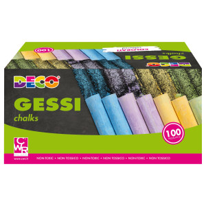 SCATOLA 100 GESSETTI TONDI 10X81MM COLORI ASSORTITI DECO COD. MY/CA100