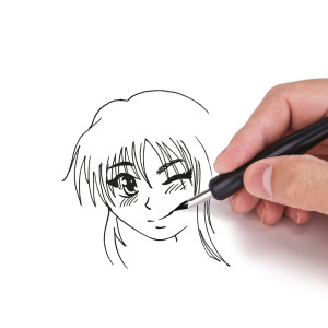 SET SCRITTURA MANGA 1 PORTAPENNINO + 5 PENNINI + INCHIOSTRO DOM COD. 10557