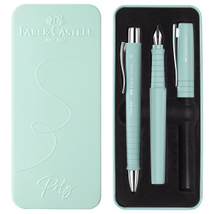 SET STILO B POLY PEN + SFERA 0,7MM POLY BALL FUSTO CARIBIC BLUE FABER CASTELL COD. 241053