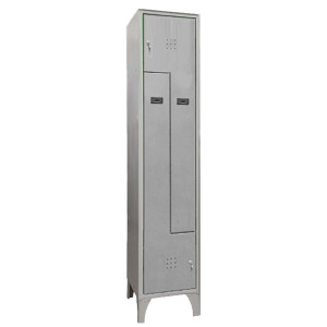 ARMADIO SPOGLIATOIO IN METALLO SALVASPAZIO A 2 ANTE A L 40X50XH195CM GRIGIO 717/ COD. 717/1P/L/S