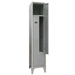 ARMADIO SPOGLIATOIO IN METALLO SALVASPAZIO A 2 ANTE A L 40X50XH195CM GRIGIO 717/ COD. 717/1P/L/S