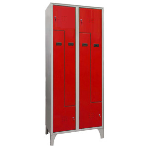 ARMADIO SPOGLIATOIO IN METALLO SALVASPAZIO A 4 ANTE A L 80X50XH195CM GRIGIO CON COD. 717/2P/L/SRAL3000