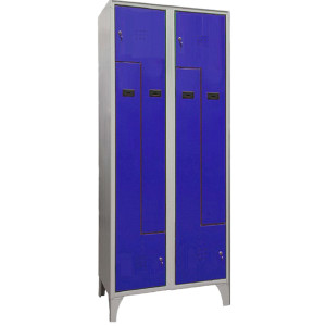 ARMADIO SPOGLIATOIO IN METALLO SALVASPAZIO A 4 ANTE A L 80X50XH195CM GRIGIO CON COD. 717/2P/L/SRAL5017