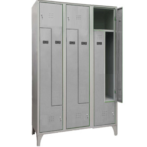 ARMADIO SPOGLIATOIO IN METALLO SALVASPAZIO A 6 ANTE A L 120X50XH195CM GRIGIO 717 COD. 717/3P/L/S