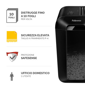 DISTRUGGIDOCUMENTI A FRAMMENTI LX65 NERO FELLOWES COD. 4400701