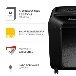 DISTRUGGIDOCUMENTI A FRAMMENTI LX85 NERO FELLOWES COD. 4400801