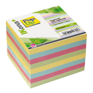 CUBO FOGLIETTI CARTA COLORI PASTELLO 740FG 9,5X9,5CM IKONA+ COD. 11725