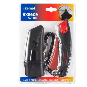 CUTTER SUPER SAFETY SX-9609 CON CUSTODIA A LAMA A RIENTRO AUTOMATICO ITERNET COD. 4338C