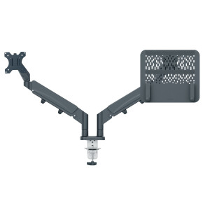 BRACCIO PER DOPPIO MONITOR  LAPTOP SALVASPAZIO GRIGIO SCURO LEITZ ERGO COD. 65380089