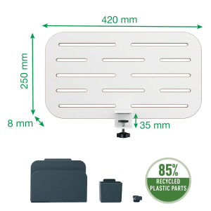 PANNELLO FORATO PICCOLO PER SCRIVANIE COMPATTE SIT-STAND 42X25X0,8CM C/PORTAPENN COD. 65480000