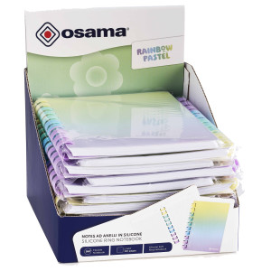 BLOCCO NOTES AD ANELLI A RIGHE A5 80GR 80FG RAINBOW PASTEL OSAMA COD. OW 84045221