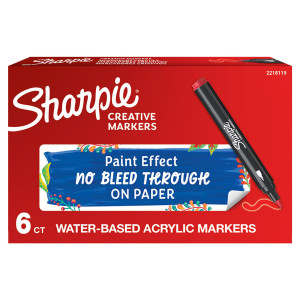 MARCATORE ACRILICO CREATIVE MARKER PUNTA TONDA ROSSO SHARPIE COD. 2218119 CONFEZIONE DA 6