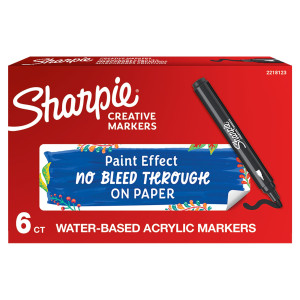 MARCATORE ACRILICO CREATIVE MARKER PUNTA TONDA NERO SHARPIE COD. 2218123 CONFEZIONE DA 6