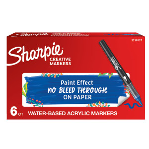 MARCATORE ACRILICO CREATIVE MARKER PUNTA PENNELLO BLU SHARPIE COD. 2218125