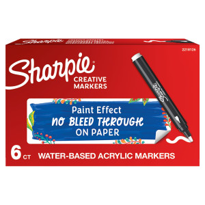 MARCATORE ACRILICO CREATIVE MARKER PUNTA TONDA BIANCO SHARPIE COD. 2218126 CONFEZIONE DA 6