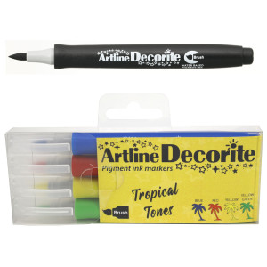 EXPO 156 MARCATORE DECORITE BRUSH PUNTA PENNELLO COL.ASS. ARTLINE COD. A AMM-EDF-F/D