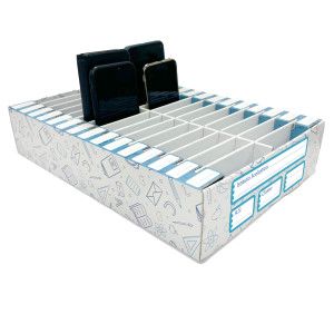 CONTENITORE PORTACELLULARI IN CARTONE C/STAMPA 30 POSTI INDUSTRIA UMBRA COD. 020EXPOTEL/S