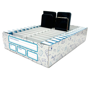 CONTENITORE PORTACELLULARI IN CARTONE C/STAMPA 30 POSTI INDUSTRIA UMBRA COD. 020EXPOTEL/S