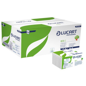 PACCO DA 220 ASCIUGAMANI PIEGATI A Z GOFFRATO CORDA ECO Z LUCART COD. 864014U