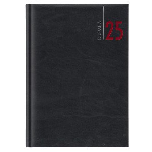 AGENDA GIORNALIERA 2026 DIM.14,5X20,5CM COP. IN CARTA IMBOTTITA NERO COD. 9101XMT14