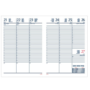 AGENDA SETTIMANALE 2026 DIM.17X24CM COP. IN CARTA IMBOTTITA ROSSO COD. 9131XMT08