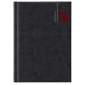AGENDA SETTIMANALE 2026 DIM.17X24CM COP. IN CARTA IMBOTTITA NERO COD. 9131XMT14