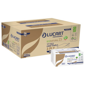 PACCO DA 198 ASCIUGAMANI PIEGATI A Z ECONATURAL LUCART PLASTIC FREE COD. 864075U