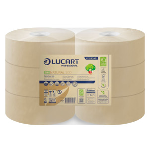 CARTA IGIENICA MAXI JUMBO D24,5CM - 300MT ECONATURAL LUCART COD. 812140AP CONFEZIONE DA 6