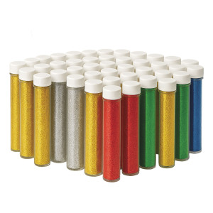 DISPLAY 40 FLACONI GLITTER BIO GRANA FINE 10ML COLORI ASSORTITI DECO COD. 13390/A40