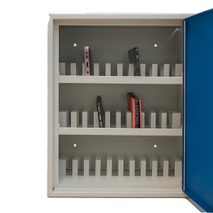 CASETTA PORTACELLULARI 30 POSTI CON CHIUSURA A CHIAVE METALPLUS COD. 5570/30BLU