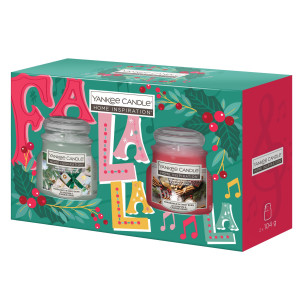 COPPIA CANDELE GIARA 104GR CINNAMON DELIGHT/WRAPPING PAPER PINE YANKEE CANDLE COD. 2655959E CONFEZIONE DA 6