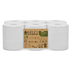 FSC ASCIUGAMANO IN ROTOLO AUTOCUT L130M X D18,5CM SIMPLIFY PAPERNET COD. 421584 CONFEZIONE DA 6