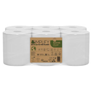 ASCIUGAMANO  CENTREFEED SIMPLIFY IN ROTOLO 450 STRAPPI CENTREFEED L90M X D18,5CM COD. 423145 CONFEZIONE DA 6