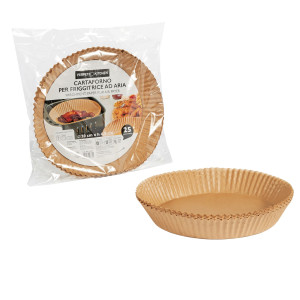 CONF 25 VASCHETTE CARTAFORNO PER FRIGGITRICE AD ARIA IN BUSTA D20CM X H4,5CM AVA COD. 29370