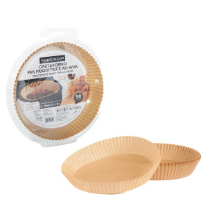 CONF 50 VASCHETTE CARTAFORNO PER FRIGGITRICE AD ARIA IN ASTUCCIO D20CM X H4,5CM COD. 29380