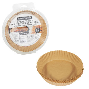CONF 50 VASCHETTE CARTAFORNO PER FRIGGITRICE AD ARIA IN ASTUCCIO D16CM X H4,5CM COD. 29381